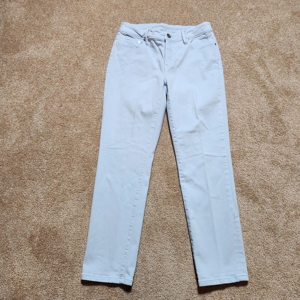 Chico's Jeans Women 00 US 2 Light Blue Mid Rise The So Slimming Girlfriend Crop